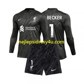 Fotbalový Dres Liverpool Alisson Becker 1 Brankářské Dětské Domácí 2024/25 Dlouhý Rukáv